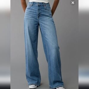 American Eagle Women's Blue Wide-Leg Jeans 8